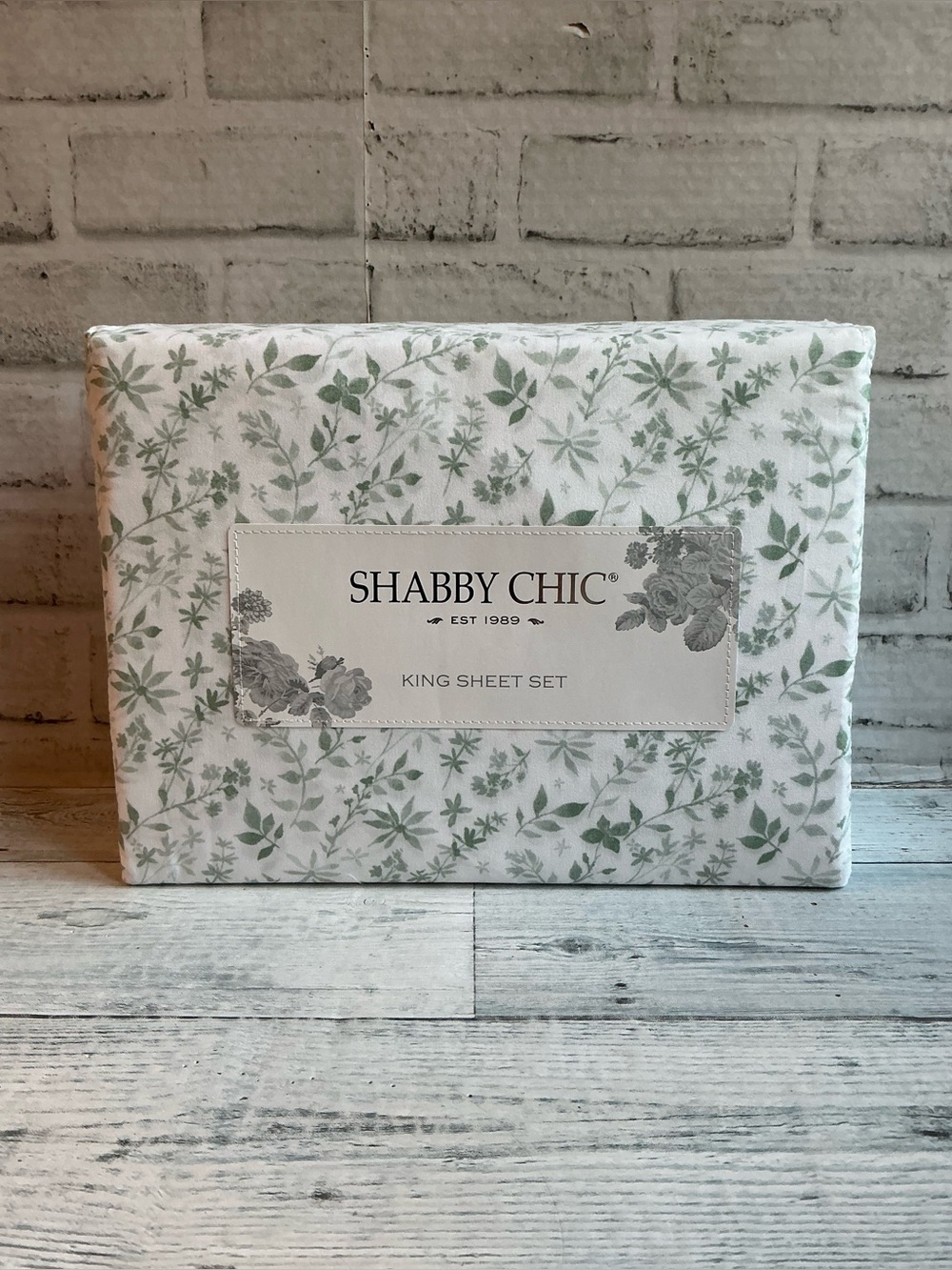 Shabby Chic King Microfiber Sheet Set - 4-Piece, Sage Maria Floral